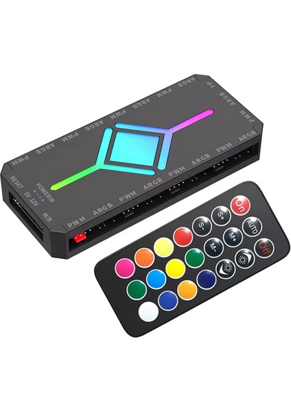 5V 3pin Argb Fan Hub Ayırıcı Uzaktan Kumanda 4pin Pwm ile Pc Soğutma Sync Cpu Soğutucu LED Işık Şeridi Siyah (Yurt Dışından) fiyatları