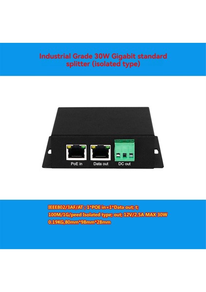 30W Endüstriyel Ev Izole Poe Gigabit Ayırıcı Yüksek Güçlü 12V/24V Çıkış Desteği IEEE802/3AF/AT/BT (Yurt Dışından) fiyatları