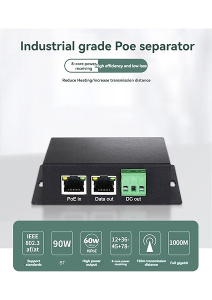 30W Endüstriyel Ev Izole Poe Gigabit Ayırıcı Yüksek Güçlü 12V/24V Çıkış Desteği IEEE802/3AF/AT/BT (Yurt Dışından) fırsatları