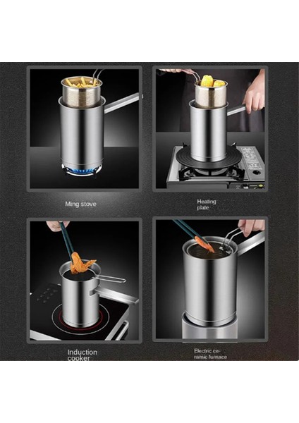 Kalınlaştırılmış Derin Kızartma Tencere Küçük Paslanmaz Çelik Derin Kızartma Makarna Süzgeci Sepet Tavuk Kızarmış Yiyecek Süzgeci (Yurt Dışından) modelleri