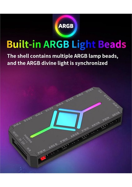 5V 3pin Argb Fan Hub Ayırıcı Uzaktan Kumanda 4pin Pwm ile Pc Soğutma Sync Cpu Soğutucu LED Işık Şeridi Siyah (Yurt Dışından) fırsatları