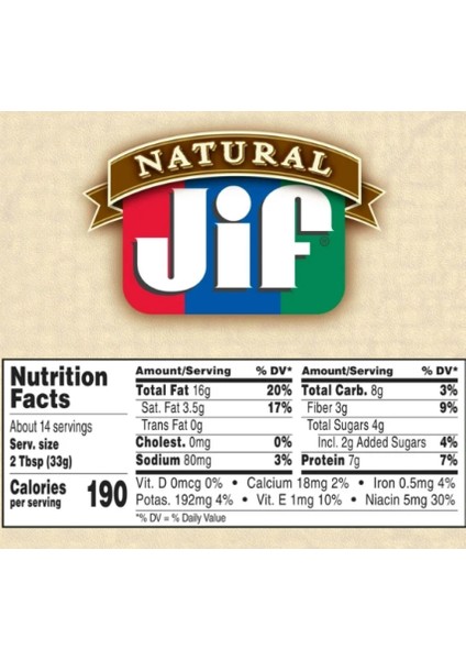 Natural Jif Creamy Peanut Butter 454 gr modelleri