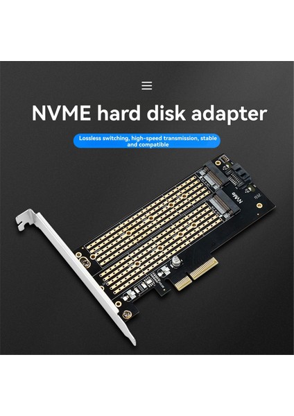 Nvme / Ngff SSD Için M.2 Çift M.2 Pcıe 4.0 Adaptörü Nvme (M Anahtarı) ve Sata (B Anahtarı) Ssd'den Pcıe X4 X8 X16 Yuvasına (Yurt Dışından) fırsatları