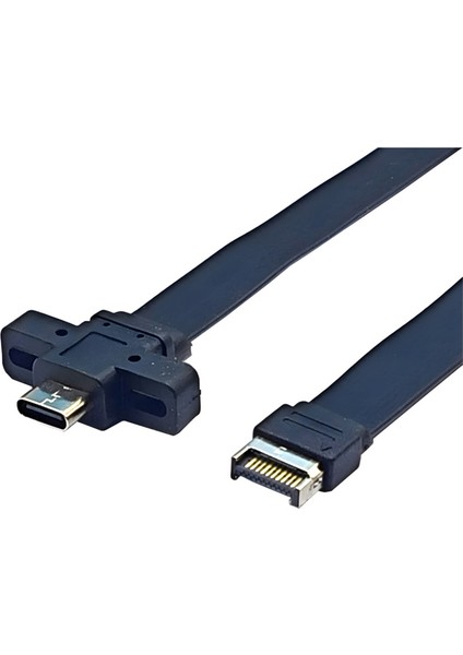 Usb3.2 GEN2X2 Kartı Hat Tipi E Terminali Tip C Ön C Ana 10G/20GBPS Düz Tel 50CM (Yurt Dışından)