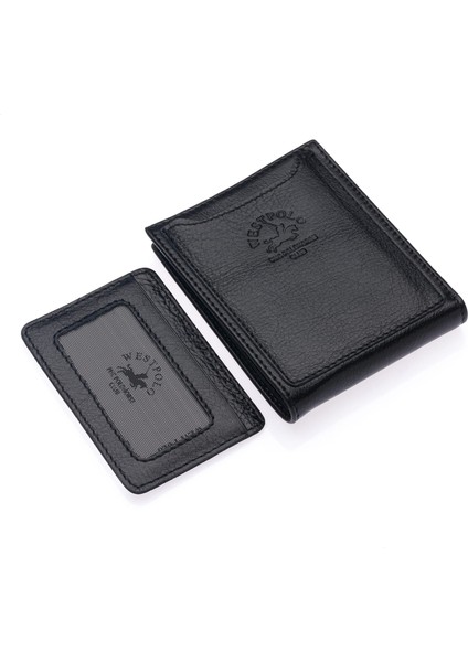 Hakiki Deri Kağıt Para ve Bol Kart Bölmeli ve Ekstra Kartlıklı Erkek Cüzdanı - Siyah fırsatları