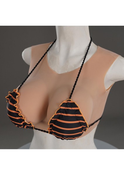 Giyilebilir Silikon Göğüs Kumral Büyük Boy F Cup