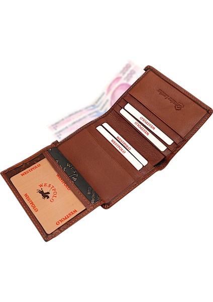 Agen Hakiki Deri Kağıt Para ve Bozuk Para Bölmeli Erkek Cüzdanı - Taba fırsatları