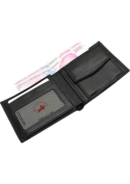 Hakiki Deri Bozuk Para ve Kart Bölmeli Erkek Cüzdanı - Siyah modelleri