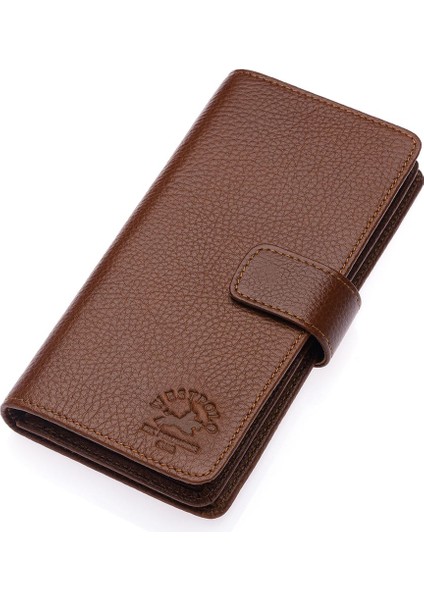 Hakiki Deri Kağıt Para, Bol Kart ve Telefon Bölmeli Unisex Uzun Cüzdan - Fındık fiyatları