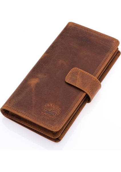 Hakiki Eskitme Deri Kağıt Para, Bol Kart ve Telefon Bölmeli Unisex Uzun Cüzdan - G2 Taba fiyatları