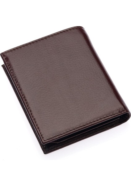Hakiki Deri Kağıt Para ve Bozuk Para Bölmeli Erkek Cüzdanı - Kahverengi indirimleri