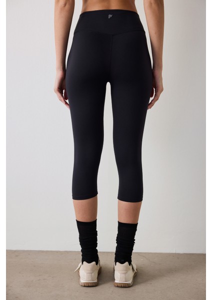 Siyah Hafif Destek Yüksek Bel Kapri Light Soft Tayt fırsatları