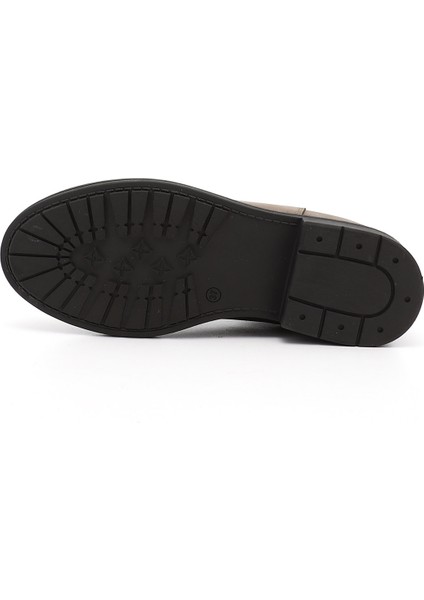 Kadın Vizon Antik Kauçuk Taban Hakiki Deri Chelsea Bot