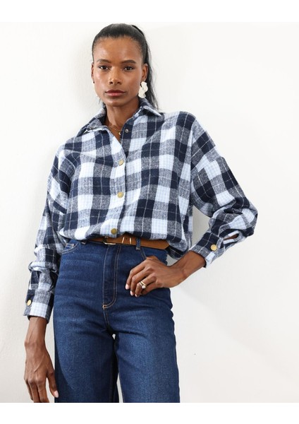 Mavi Ekose Gömlek