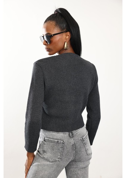 Antrasit Örgü Hırka indirimleri