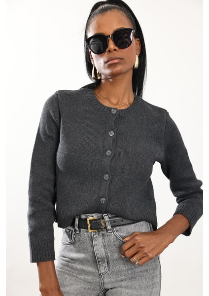 Antrasit Örgü Hırka