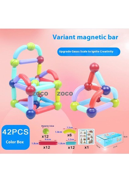 Variety Manyetik Çubuk Büyük Parçacık Gauss Manyetik Emme Parçası Yapı Taşları Çocuk Eğitici Oyuncaklar Monte Manyetik Çubuk (Yurt Dışından)
