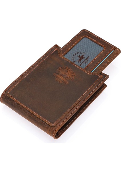 Hakiki Eskitme Deri Kağıt Para ve Kart Bölmeli ve Ekstra Kartlıklı Erkek Cüzdanı - G2 Taba modelleri