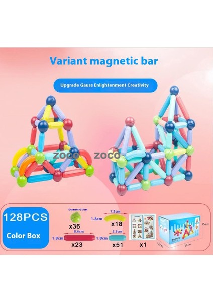 Variety Manyetik Çubuk Büyük Parçacık Gauss Manyetik Emme Parçası Yapı Taşları Çocuk Eğitici Oyuncaklar Monte Manyetik Çubuk (Yurt Dışından)