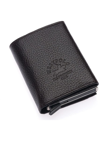 Mories Unisex Hakiki Guti Deri Kağıt Para Bölmeli ve Mekanizmalı Cüzdan Kartlık - Kahve modelleri