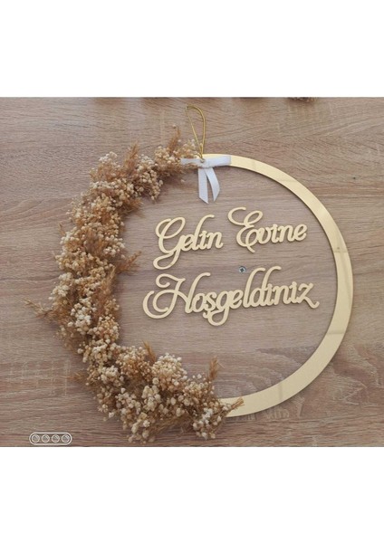 Şeffaf Aynalı Pleksi Gelin Evine Hoşgeldiniz Kapı Süsü