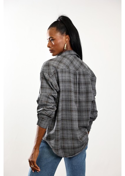 Gri Ekoseli Oduncu Gömlek modelleri