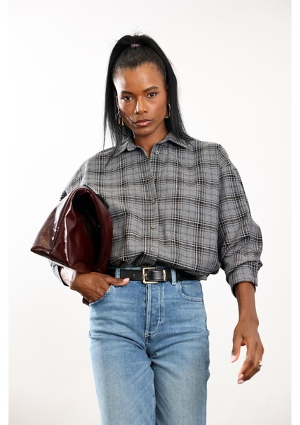 Gri Ekoseli Oduncu Gömlek