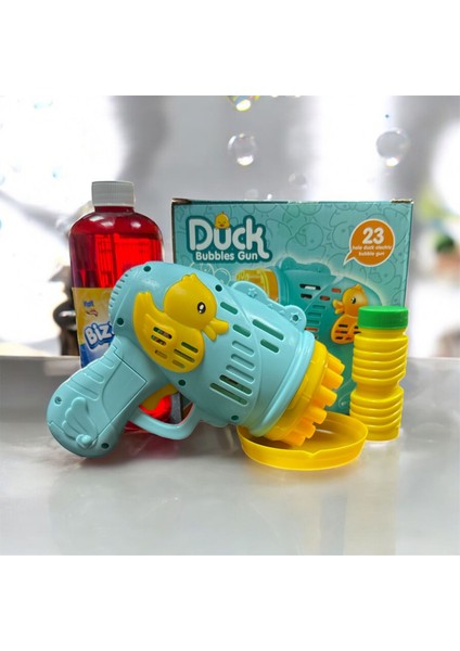 Pilli Baloncuk Köpük Tabancası Mavi Duck 500ML Solisyon ile Birlikte
