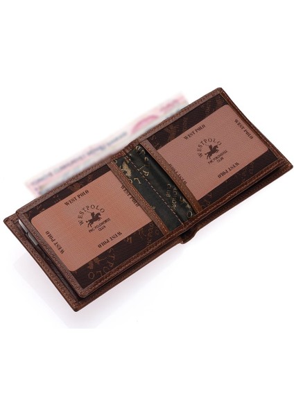 Hakiki Deri Kağıt Para, Bozuk Para ve Bol Kart Bölmeli Erkek Cüzdanı - Taba modelleri