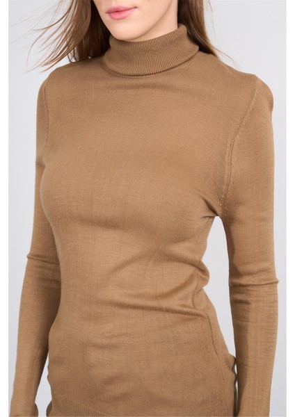 Çetinkaya Miyamira 2276 Bayan Balıkçı Yaka Kahve Triko modelleri