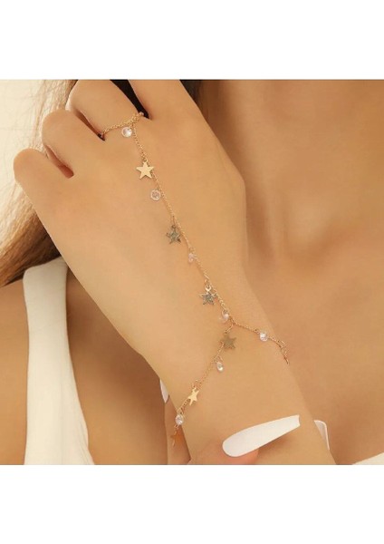 Işıltılı Taşlı Yıldız Model Kadın Şahmeranı