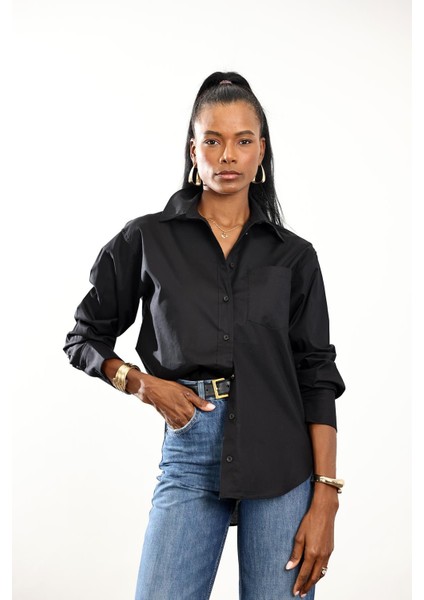 Siyah Maskülen Pamuk Gömlek 4112 indirimleri