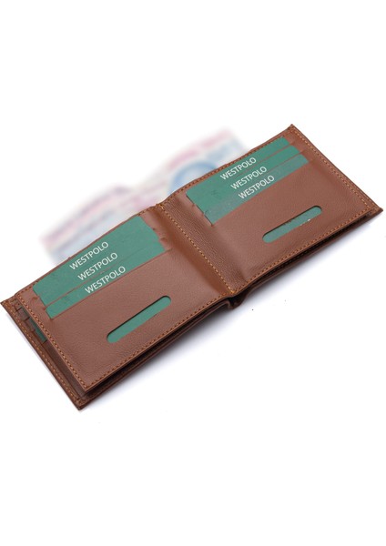 Hakiki Deri Kağıt Para, Bozuk Para ve Bol Kart Bölmeli Erkek Cüzdanı - Taba modelleri
