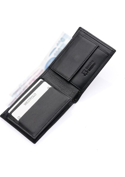 Hakiki Deri Bozuk Para ve Kart Bölmeli Erkek Cüzdanı - Siyah modelleri