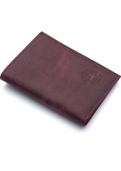 Hakiki Eskitme Deri Kağıt Para ve Bol Kart Bölmeli Unisex Cüzdan - Mor fiyatları