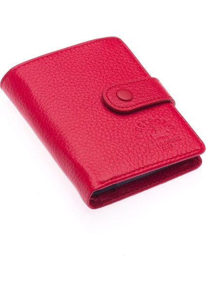 Hakiki Deri Kağıt Para ve Şeffaf Bol Kart Bölmeli Patlı Unisex Kartlık Cüzdan - Kırmızı fiyatları