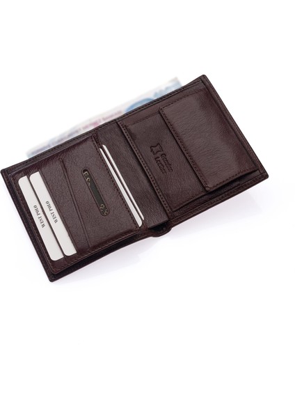Hakiki Deri Ekstra Kartlıklı, Kağıt Para, Bozuk Para ve Bol Kart Bölmeli Erkek Cüzdan-Kahve modelleri