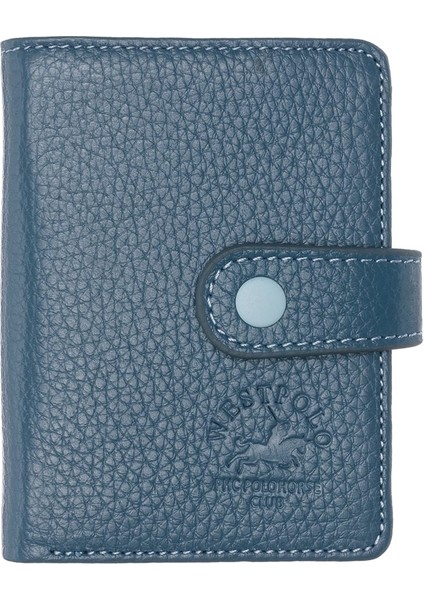 Hakiki Deri Kağıt Para ve Şeffaf Bol Kart Bölmeli Patlı Unisex Kartlık Cüzdan - Kot Mavi fiyatları