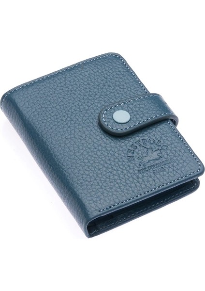 Hakiki Deri Kağıt Para ve Şeffaf Bol Kart Bölmeli Patlı Unisex Kartlık Cüzdan - Kot Mavi modelleri