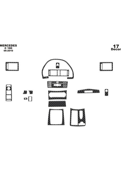 Mercedes C 180 Piano Black Kaplama 2006 17 Parça Karbon