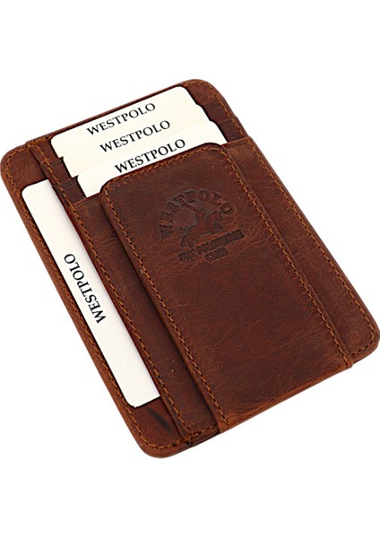 Hakiki Eskitme Deri Mıknatıslı Unisex Kartlık - G2 Taba fiyatları