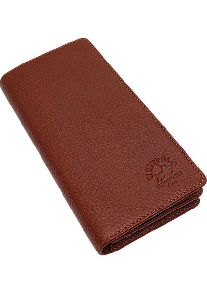 Hakiki Deri Bol Kart Bölmeli Unisex Uzun Cüzdan - Taba fiyatları
