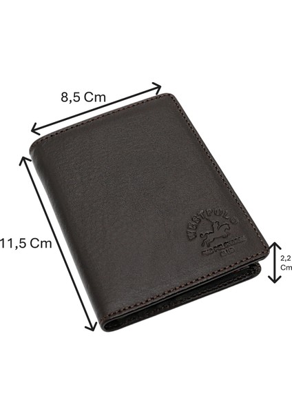 Agen Hakiki Deri Kağıt Para ve Bozuk Para Bölmeli Erkek Cüzdanı - Kahverengi