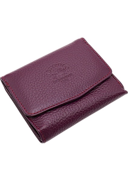 Hakiki Deri Kağıt Para, Bozuk Para ve Bol Kart Bölmeli Kadın Cüzdan - Mor fiyatları