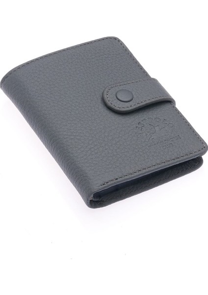 Hakiki Deri Kağıt Para ve Şeffaf Bol Kart Bölmeli Patlı Unisex Cüzdan - Gri fiyatları