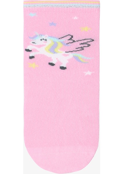Kız Çocuk Love Unicorn Desenli Pamuklu 4'lü Soket Çorap fiyatları