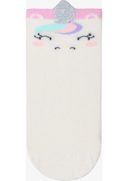 Kız Çocuk Love Unicorn Desenli Pamuklu 4'lü Soket Çorap modelleri