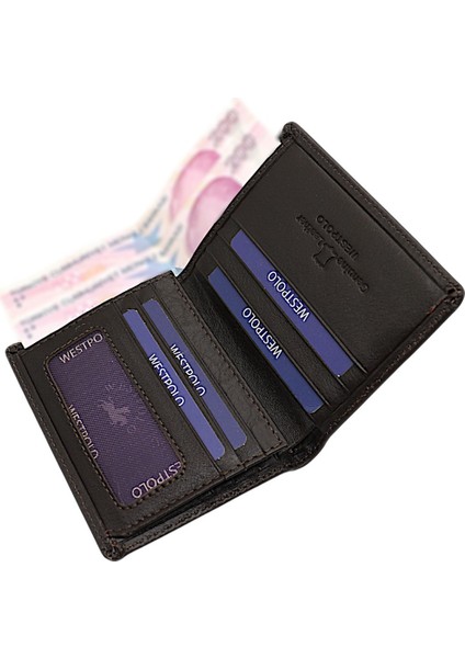 Agen Hakiki Deri Kağıt Para ve Bozuk Para Bölmeli Erkek Cüzdanı - Kahverengi modelleri