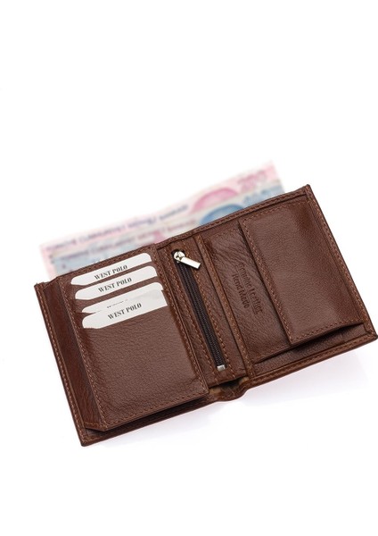 Hakiki Deri Kağıt Para ve Bozuk Para Bölmeli Erkek Cüzdanı - Taba modelleri
