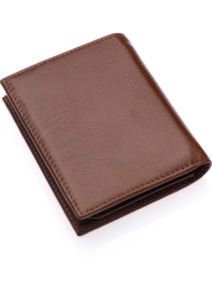 Hakiki Deri Kağıt Para ve Bozuk Para Bölmeli Erkek Cüzdanı - Taba indirimleri